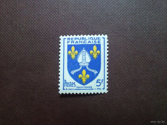 Франция 1958 г. Герб провинции - Сентонж.