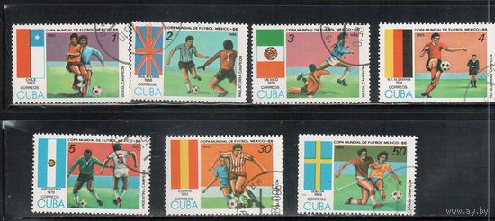 Куба-1985,(Мих.2911-2917) гаш., Спорт, ЧМ по футболу(полная серия)
