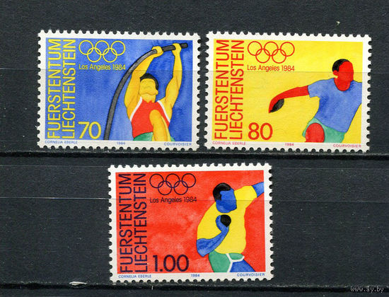 Лихтенштейн - 1984 - Летние олимпийские игры - [Mi. 846-848] - полная серия - 3 марки. MNH.  (Лот 144BS)