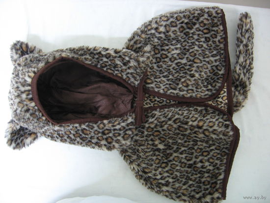 Новогодний детский костюм "Леопард ",для утренника. (Размер 46х45 см, хвост-24 см, ушки 7 см). Как новый.