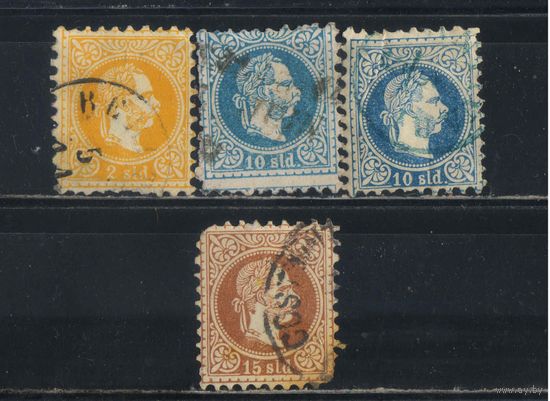Австро-Венгрия Почта за рубежом Османская Имп. 1867 Франц Иосиф I Стандарт #1I,4I,5I