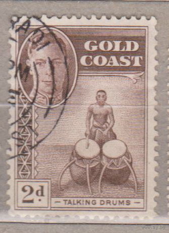 Британская колония Голд-Кост Золотой берег 1948 год   лот 1 Король Георг VI Музыкальные инструменты Культура