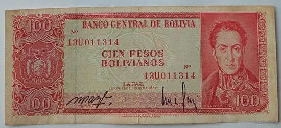 Боливия 100 Песо 1962 VF 451