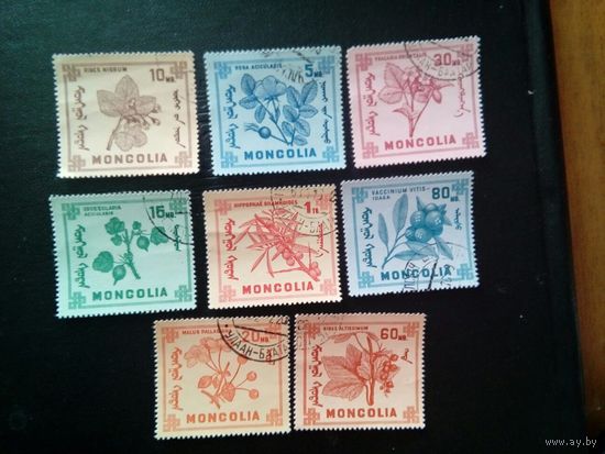 МОНГОЛИЯ 1968  8м полная серия   ЦВЕТЫ   Михель  490-97