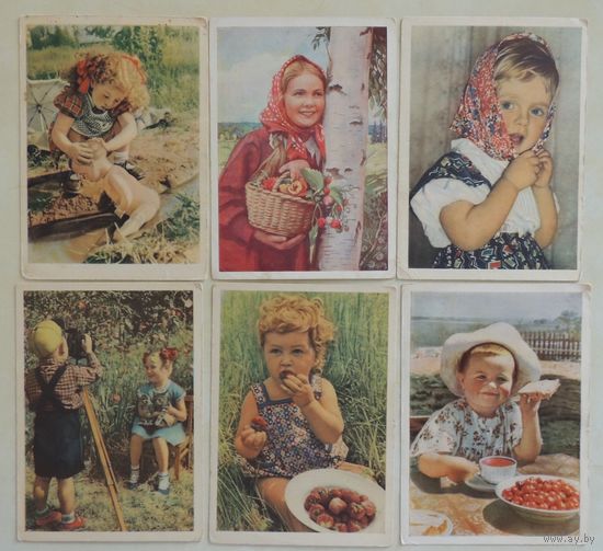 Открытки "Наши дети", 1950-е гг. (чистые)
