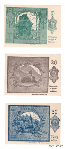 Австрия Санкт-Николай-им-Зёлькталь комплект из 3 нотгельдов 1920 года. Состояние UNC!