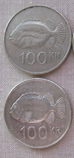 100 крон Исландия,  2001,2006гг.