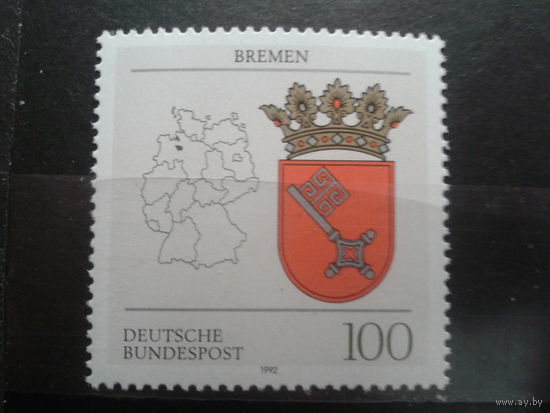 Германия 1992 герб Бремена Михель-1,9 евро