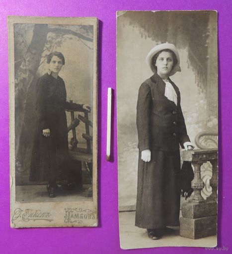 Фото "Дамы", Тамбов ( а дамы то  - одно лицо!), (12*14 на 5 см.) до 1917 г.