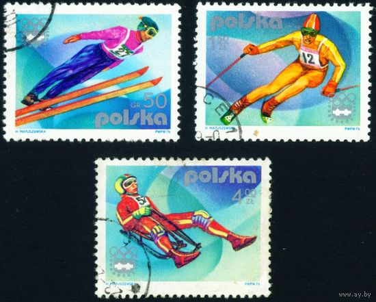 IX зимние Олимпийские игры в Инсбруке Польша 1976 год 3 марки