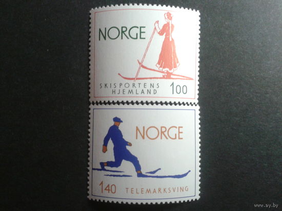 Норвегия 1975 лыжники полная серия