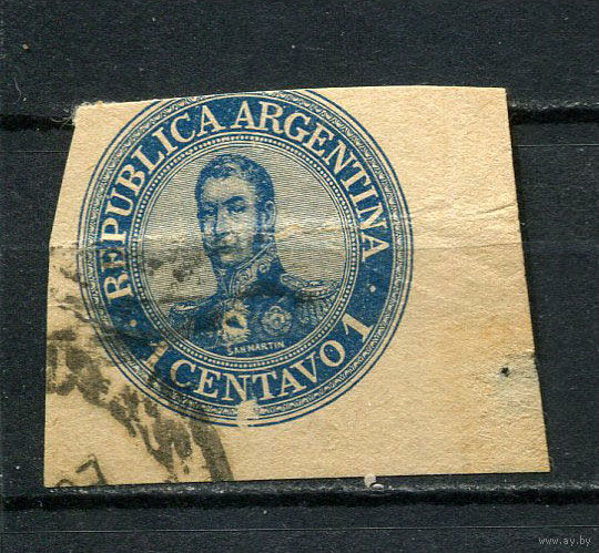 Аргентина - 1907 - Генерал Сан Мартин  1С - 1 вырезка. Гашеная.  (LOT EN3)-T10P1