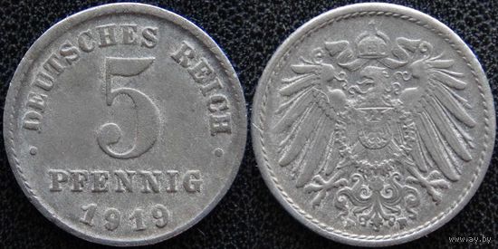 YS: Германия, 5 пфеннигов 1919F, KM# 19 (2)