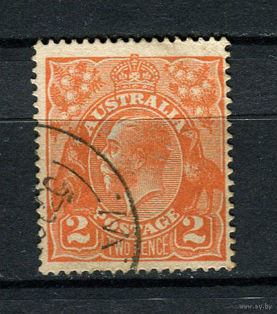 Австралия - 1914/1923 - Король Георг V 2P - [Mi.34XA] - 1 марка. Гашеная.  (Лот 30U)