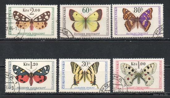 Бабочки Чехословакия 1966 год серия из 6 марок