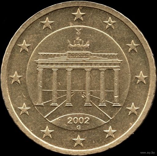 Германия 50 евроцентов 2002 г. (G) КМ#212 (6-23)