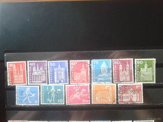 Швейцария 1960 Стандарт: архитектура и почта 12 марок