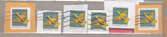 Птицы конверты на марках фауна лот 1068 цена за 1 марку вырезки