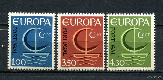 Португалия - 1966 - Европа (C.E.P.T.) - Корабль - [Mi. 1012-1014] (есть незначительные помятости) - полная серия -  3 марки. MNH, MLH.  (Лот 130BN)