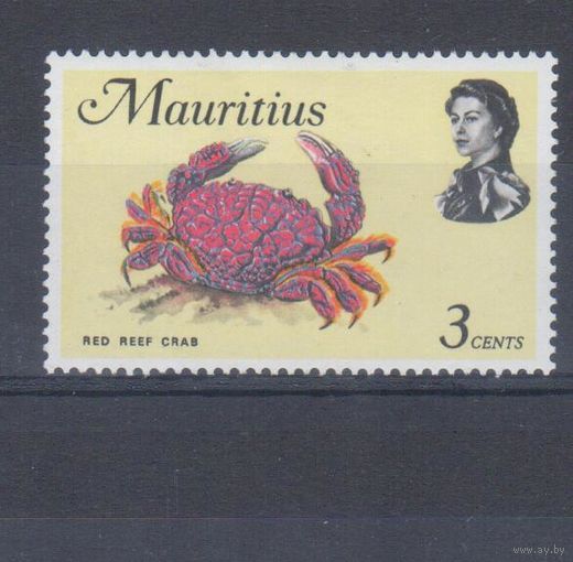 [2163] Британские колонии. Маврикий 1969. Елизавета II.Морская фауна.Краб. МН