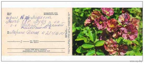 СССР Латвия открытка телеграмма редкий локальный выпуск маленький тираж подписаная
