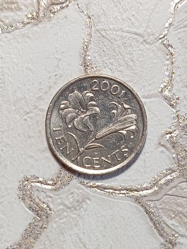Бермуды 10 центов 2001 года .