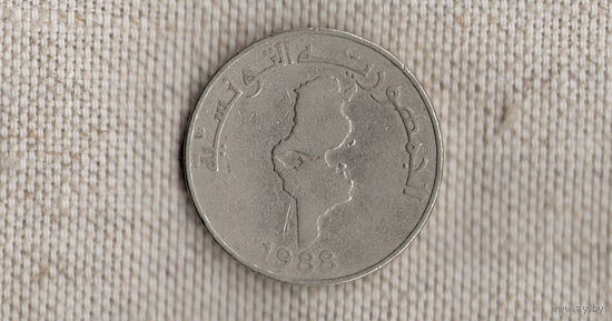 Тунис 1 динар 1988 /карта//(GB)/