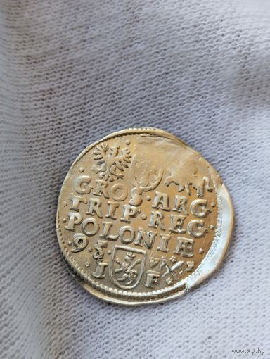 3 гроша 1595 Сигизмунд 3 Познаньский монетный двор. Редкость R