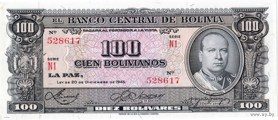Боливия, 100 боливиано обр. 1945 г., UNC