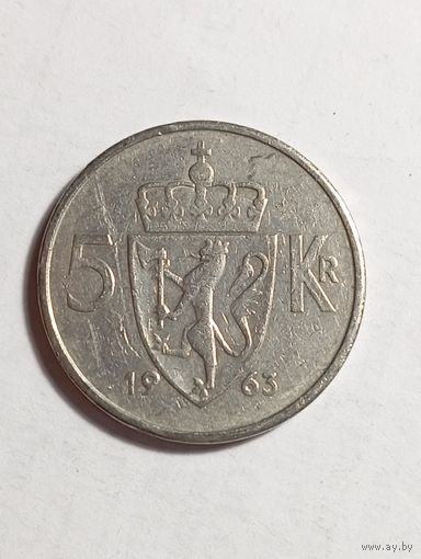 Норвегия 5 крон 1963 года .