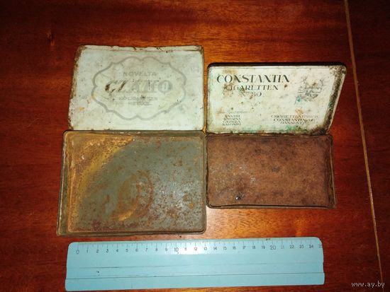 2 жестяные коробки от сигар 1920-1930 гг. Европа. Цена за 1 коробку.