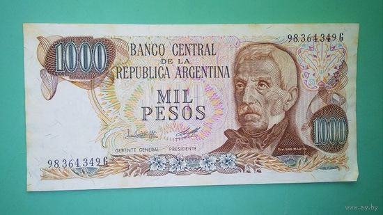 Банкнота 1000 песо Аргентина  1976 - 83  г.