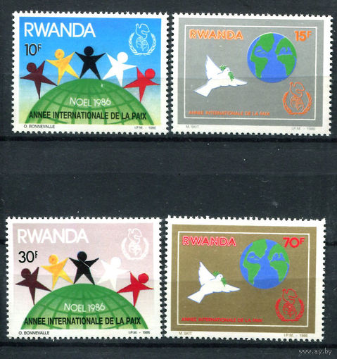Руанда - 1986г. - Рождество и мир - полная серия, MNH [Mi 1354-1357] - 4 марки