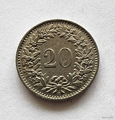Швейцария 20 раппенов, 1966