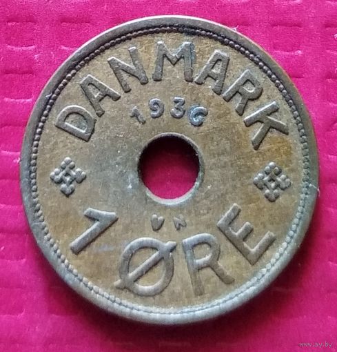 Дания 1 эре 1936 г. #31135