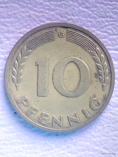 Германия 10 пфеннигов 1950 г. G (Карлсруэ).