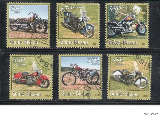Гвинея-Биссау-2001(Мих.1761-1766)  гаш. , Мотоциклы (полная серия)