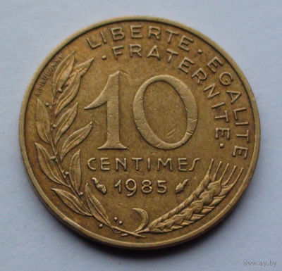 Франция 10 сантимов. 1985