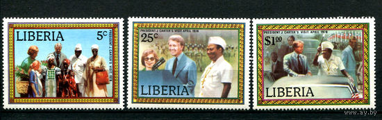 Либерия - 1978г. - Визит Джимми Картера в Либерию - полная серия, MNH [Mi 1072-1074] - 3 марки