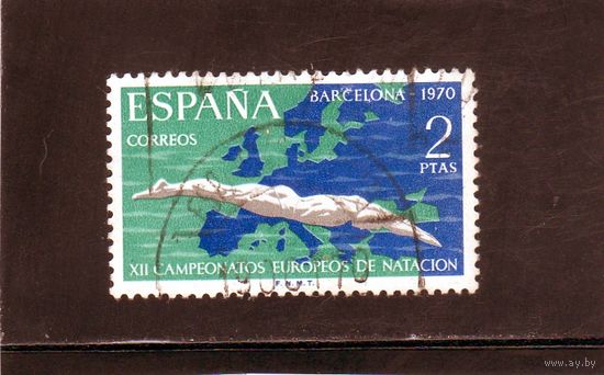 Испания.Ми-1880. XII чемпионат Европы по плаванию. Барселона.1970.