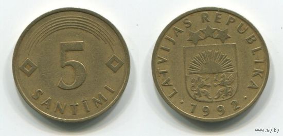 Латвия. 5 сантимов (1992)