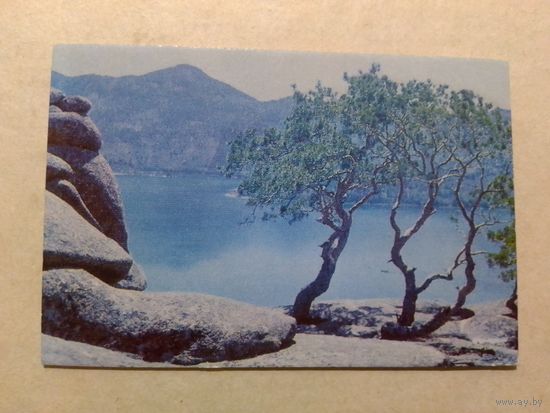 Карманный календарик. На берегу озера Жасыбай .1978 год