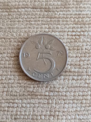 Нидерланды. 5 центов 1979 год.