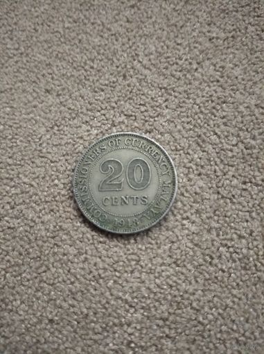Малайя 20 центов 1948 Георг VI
