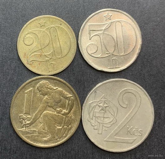 Чехословакия, 4 разные монеты - 1