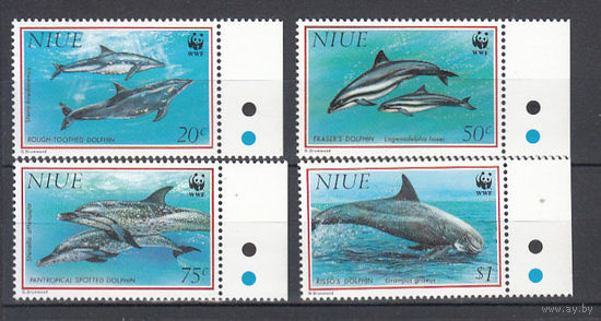 Фауна. Дельфины. Ниуе. 1993. 4 марки. Michel N 822-825 (14,0 е)