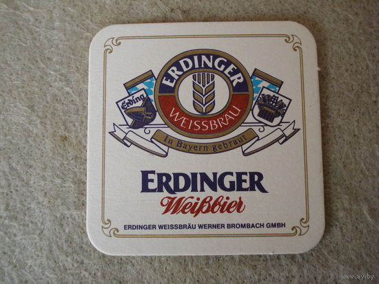 Подставка под пиво (бирдекель) "ERDINGER" (Германия).(1).