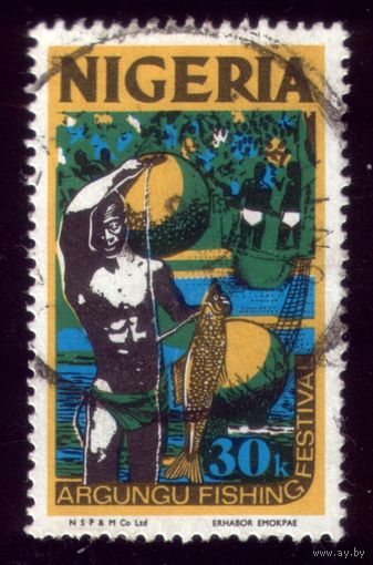 1 марка 1973 год Нигерия Рыбак 285