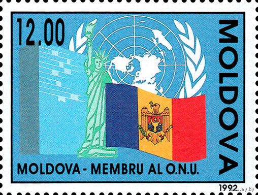 Молдавия - член ООН Молдова 1992 год 1 марка