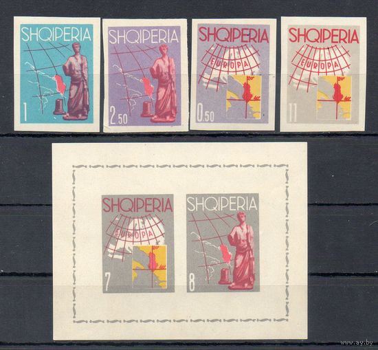 Европа Албания 1962 год серия из 4-х марок и 1 блока